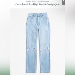 Abercrombie Curve Love Ultra High Rise 90s straight leg 27 long NWT